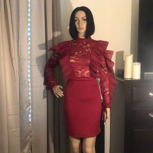 NWOT BUTTERFLY RUFFLE LACE DRESS